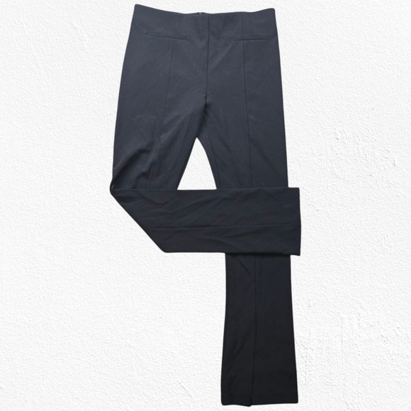 Zara Black Mini Flare High Waisted Wide Leg Split Minimal Dress Pants Size XXL - Picture 1 of 11